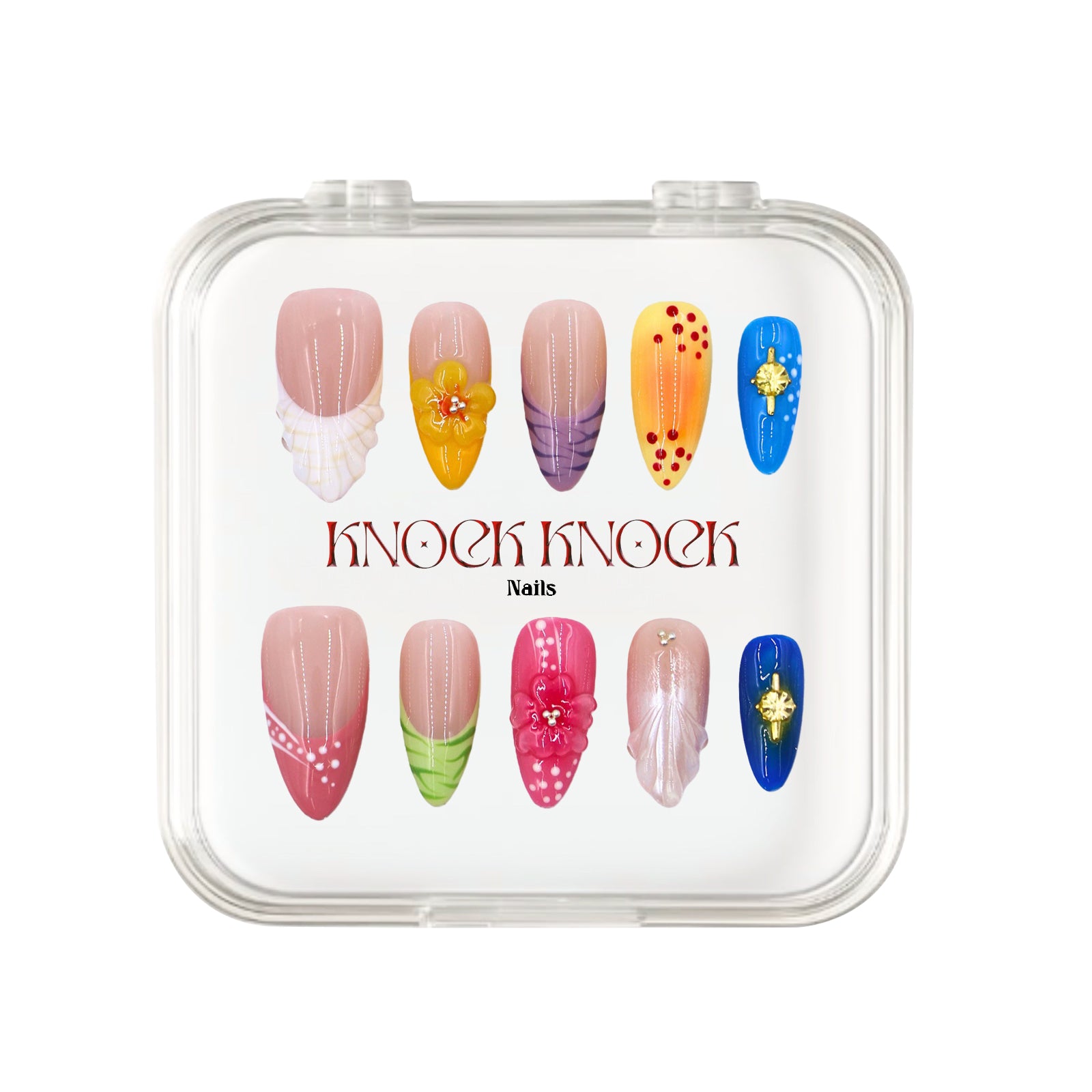 Colorful Flowers 3D Nails