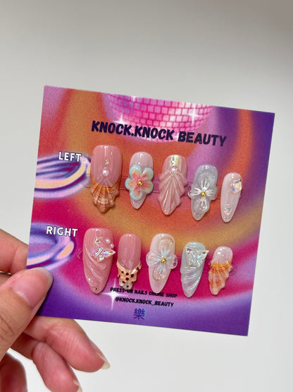 Beach And Shells 3D nails