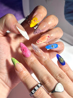 Colorful Flowers 3D Nails