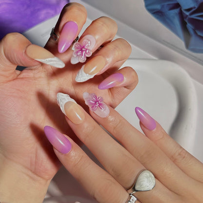 FRENCH LAVENDER 3D NAILS