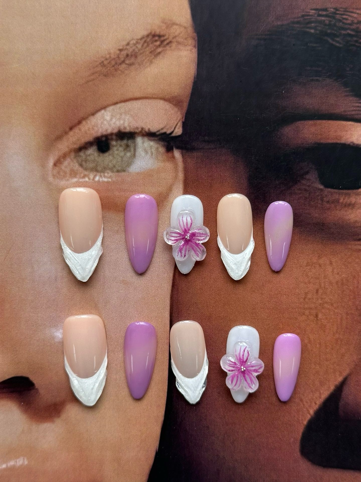 FRENCH LAVENDER 3D NAILS