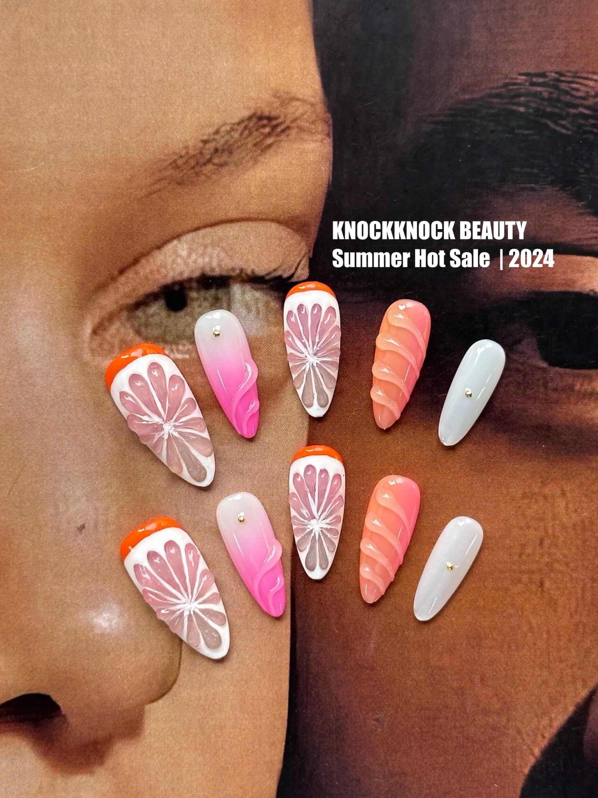 Grapefruit Platter 3D Nails