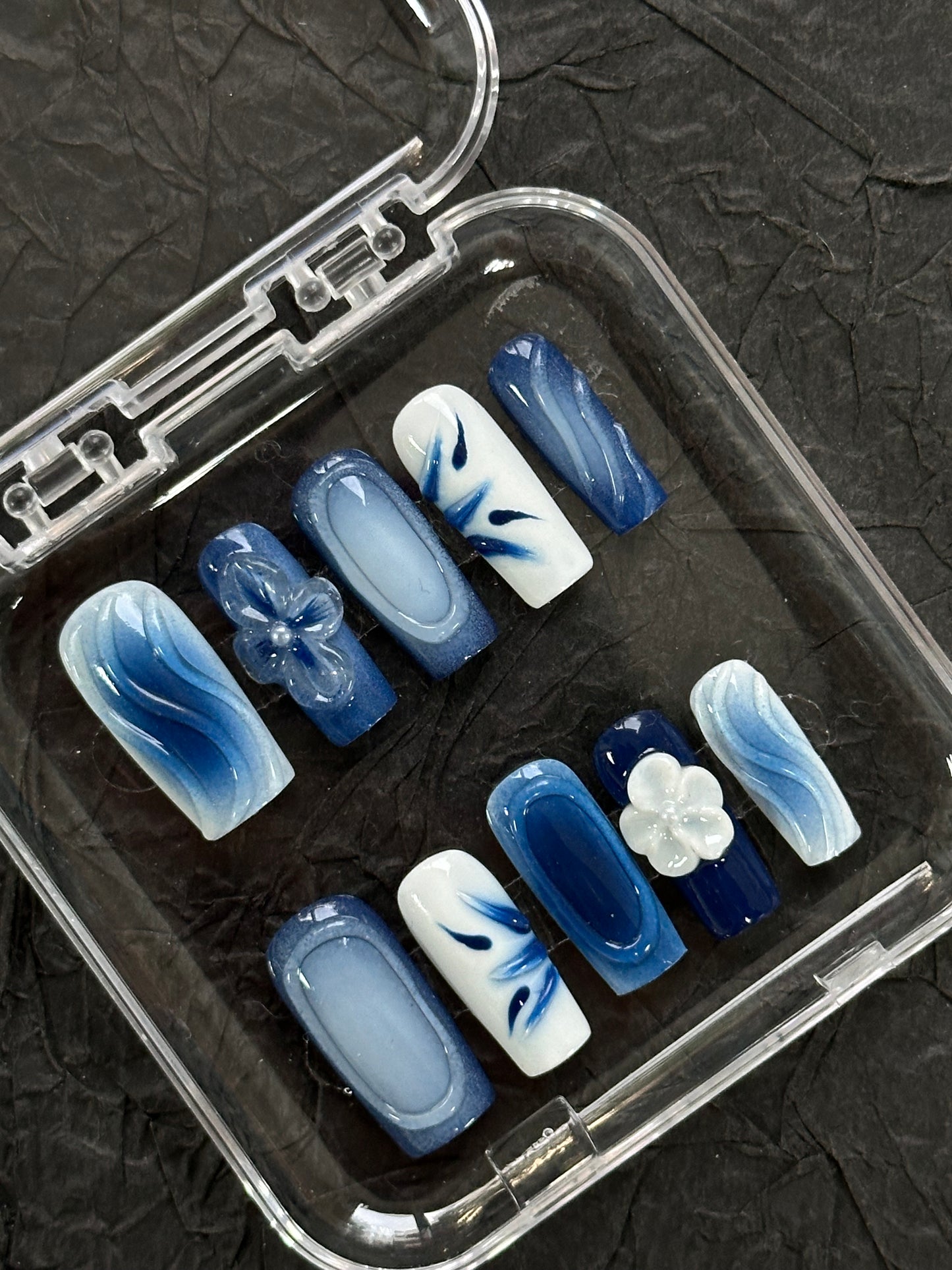 Blue And White Porcelain 3D NAILS