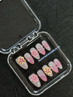 Rose Pink Shade 3D Handmade Press-On Nails