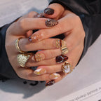 Golden Chestnut uñas press-on detalle 2
