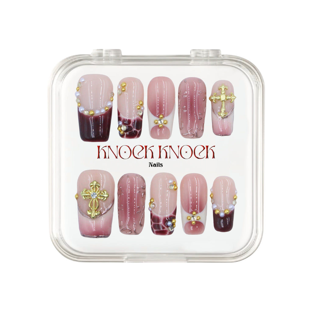Rose Dusk uñas press-on vista principal
