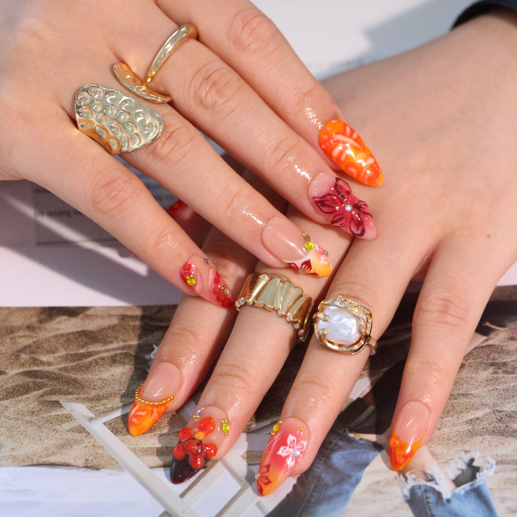 Autumn Fly uñas press-on detalle 1