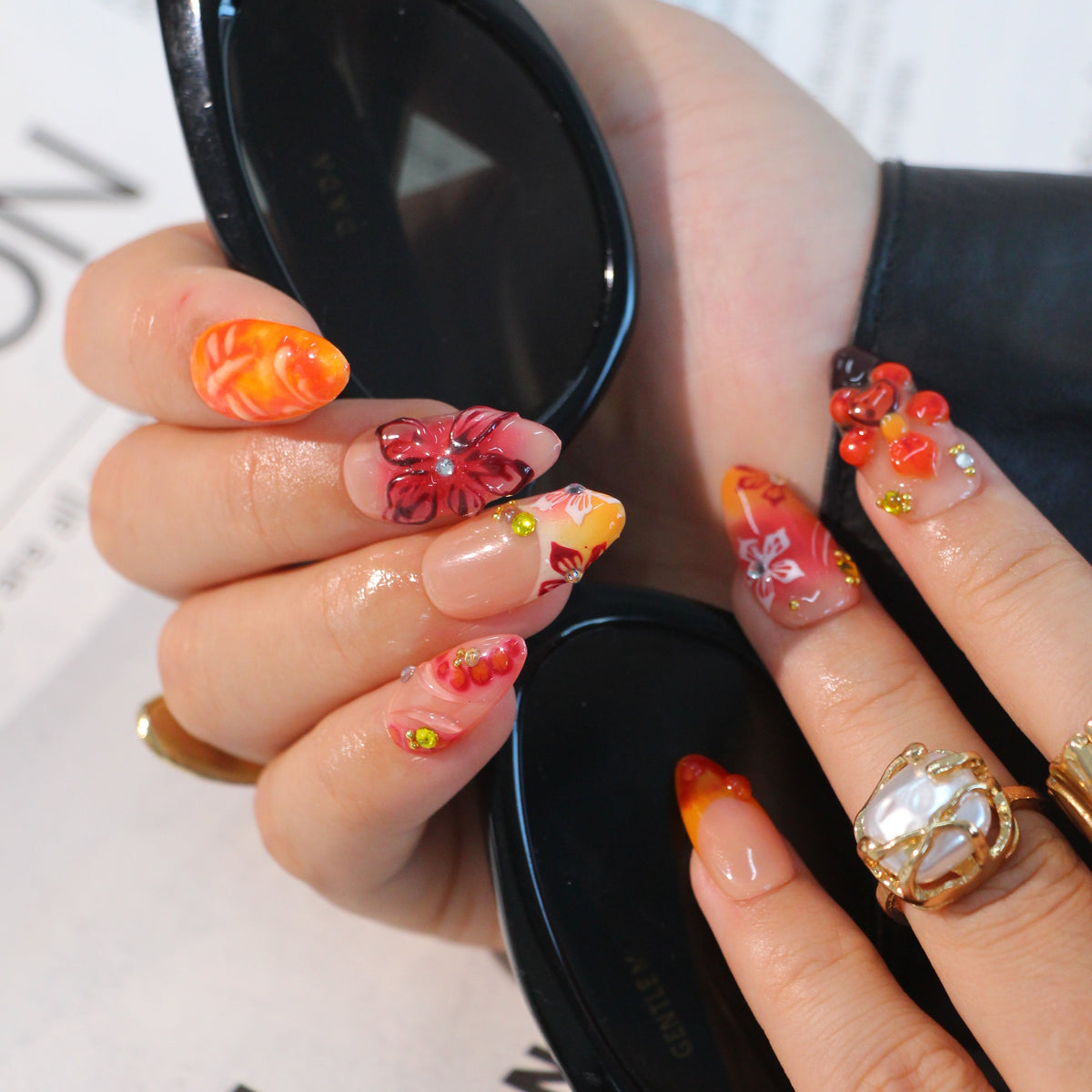 Autumn Fly uñas press-on detalle 3