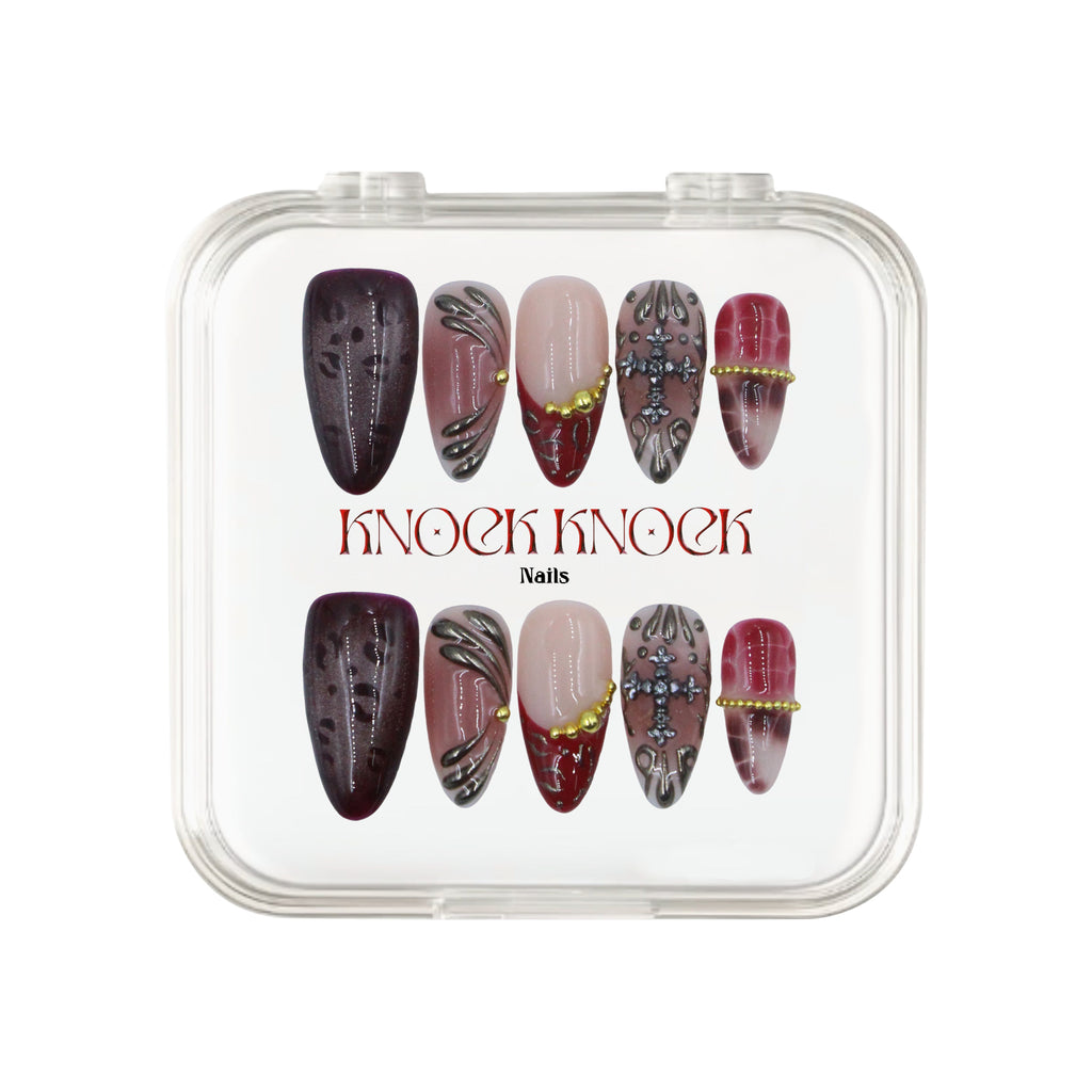 Sacred Rouge uñas press-on vista principal