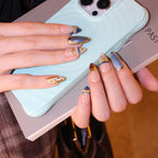 Blue Prelude uñas press-on detalle 1