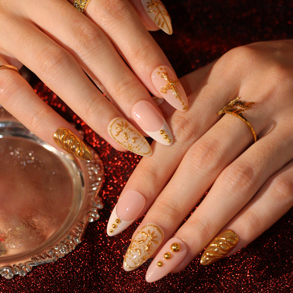 Golden Harvest uñas press-on detalle 1