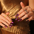 Midnight Gold uñas press-on detalle 4